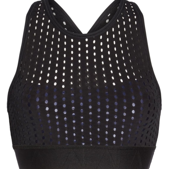 ALALA Perforated Cross Back Sports Bra Black/Navy - Picture 4 of 8